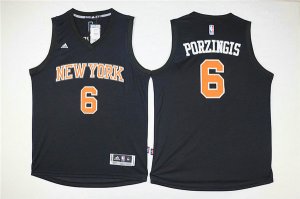 Maillot De Basket New York Knicks Travis Wear 6 Tout Noir Orange